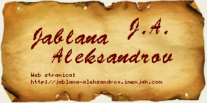 Jablana Aleksandrov vizit kartica